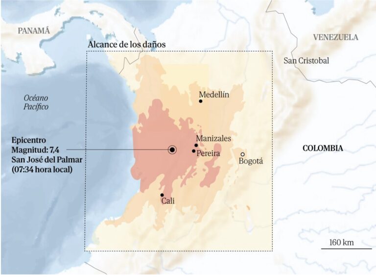 Un seísmo de magnitud 7,4 sacude el centro de Colombia: al menos 170 muertos y una prueba de fuego para el Gobierno